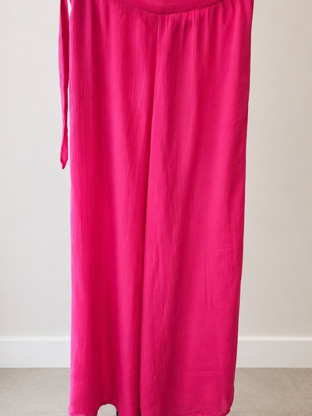 Splash Hot Pink Wide Leg Palazzo Pants | Wrap Tie Waist | Size M - Picture 3 of 6